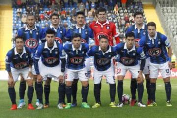 Futbol, Huachipato vs Universidad Catolica.
Campeonato de Clausura 2016/17
Los jugadores de Huachipato posan para los fotgrafos antes del partido de primera division en el estadio Cap en Talcahuano, Chile.
07/05/2017
Dragomir Yankovic/Photosport*****

Football, Huachipato vs Universidad Catolica.
Clousure Championship 2016/17
Huachipato's players pose for the photographers before  the first division football match held at the Cap stadium in Talcahuano, Chile.
07/05/2017
Dragomir Yankovic//Photosport