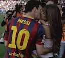El beso de Messi a su mujer