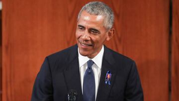 Barack Obama en la Iglesia Bautista Ebenezer el 30 de julio de 2020 en Atlanta, Georgia. 