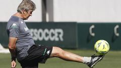 Pellegrini, en un entrenamiento. 