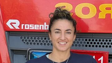 Irene Martín en el parque de bomberos.