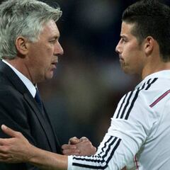 James ante Ancelotti, el DT que siempre confió en él