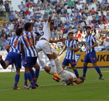 Trofeo Teresa Herrera. Deportivo de la Coruña - Real Madrid. 0-3. Casemiro marca el tercer gol en un remate de cabeza.