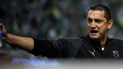 DT of Independiente Medellin Aldo Bobadilla reacts during the Copa Aguila 2019 final 1/2 match between Deportivo Cali and Independiente Medellin on November 2, 2019, in Santiago de Cali, Colombia, (Photo by Juan Carlos Torres/NurPhoto via Getty Images)