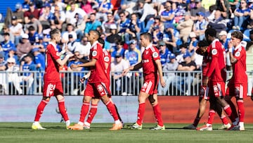 Sow celebra su gol al Getafe.