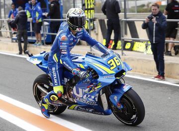 También una de las noticias del día de test en el Ricardo Tormo de Cheste fue el debut de Mir como piloto oficial Suzuki. 