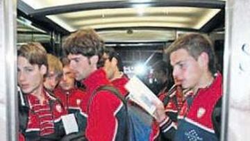 <b>LA JUVENTUD AL PODER. </b>Las bajas obligaron a Ziganda a tirar de cantera. De izquierda a derecha, Oier, Astiz y Azpilicueta.