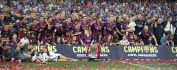 El 23 de mayo de 2015 Luis Enrique consigue su primer título de Liga con el Barcelona