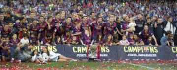 El 23 de mayo de 2015 Luis Enrique consigue su primer título de Liga con el Barcelona 