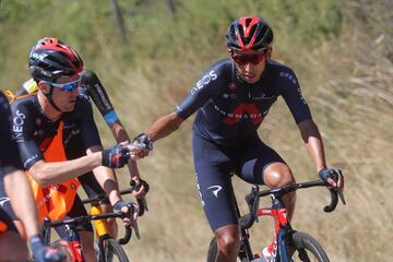 Egan Bernal durante la etapa de hoy.