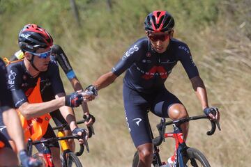 Egan Bernal durante la etapa de hoy. 