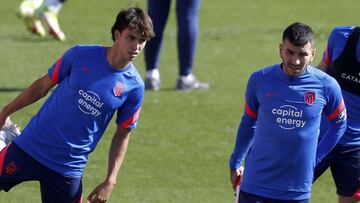 Jo&atilde;o F&eacute;lix y Correa, en el entrenamiento del Atl&eacute;tico.