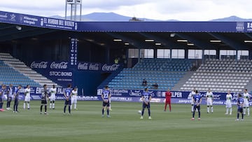 15/06/20 PARTIDO SEGUNDA DIVISION 
 CORONAVIRUS COVID19 
 PONFERRADINA - ELCHE 
 MINUTO SILENCIO ESRTADIO TORALIN VACIO PANORAMICA VISTA GENERAL