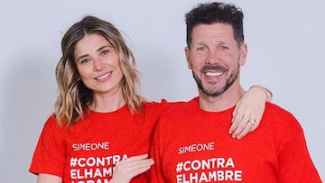 Carla Pereyra junto a Simeone, en una imagen promocional de la campa&ntilde;a &#039;Contra el hambre lo damos todo&#039;, que este 2022 vivir&aacute; su VII edici&oacute;n.