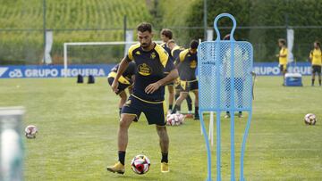 Arturo, en uno de sus últimos entrenamientos con el Deportivo.