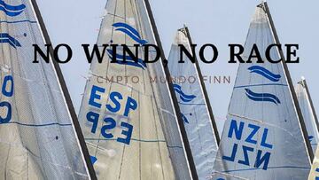 Imagen del anuncio de cancelación de la jornada de hoy en los Campeonatos del Mundo de Clase Finn en Melbourne.