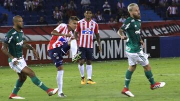 Junior enfrent&oacute; a Palmeiras en la fase de grupos de la Copa Libertadores 2018.