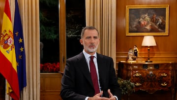 El rey Felipe VI pronuncia su tradicional discurso de Nochebuena, a 24 de diciembre de 2022.
24 DICIEMBRE 2022;NOCHEBUENA;FELIPE VI;REALEZA
Pool
24/12/2022