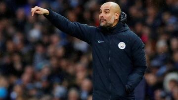 El técnico español del Manchester City, Pep Guardiola, durante un partido.