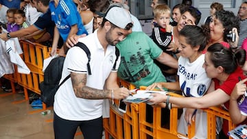 Isco, a su llegada a San Sebastián.
