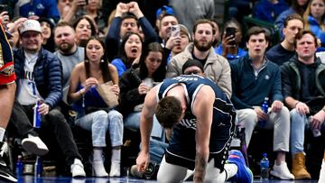 Doncic sale lesionado tras fuerte caída 