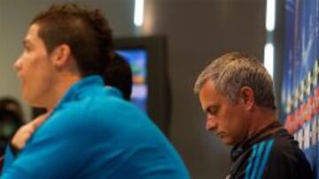 Mourinho y Cristiano, en una rueda de prensa con el Real Madrid