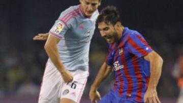 Héctor Rodas en el partido frente al Celta