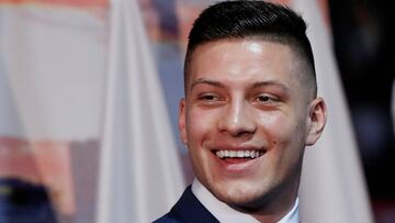 Soccer Football - Real Madrid Unveil Luka Jovic - Santiago Bernabeu, Madrid, Spain - June 12, 2019 Real Madrid new signing Luka Jovic during the presentation REUTERS/Susana Vera