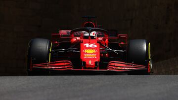 BAKU, AZERBAIJAN - JUNE 05: Charles Leclerc of Monaco driving the (16) Scuderia Ferrari SF21 on track during final practice ahead of the F1 Grand Prix of Azerbaijan at Baku City Circuit on June 05, 2021 in Baku, Azerbaijan. (Photo by Francois Nel/Getty Images)