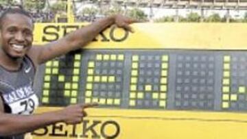 <b>PLUSMARQUISTA. </b>Montgomery, tras su récord mundial de 9.78.