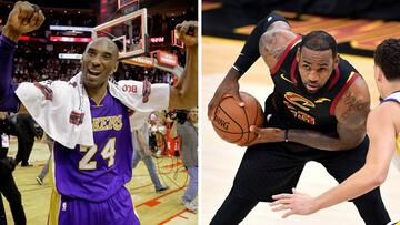 LeBron, el 'doble' mejor que Kobe Bryant en los playoffs