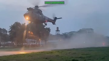 Un helicóptero despega desde un lugar desconocido en esta imagen fija de un video publicado el 3 de marzo de 2026 por el Comando Sur de los Estados Unidos, que según ellos formaba parte de las operaciones conjuntas lanzadas por las fuerzas ecuatorianas y estadounidense.