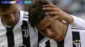 Las lágrimas desconsoladas de Dybala al marcharse lesionado