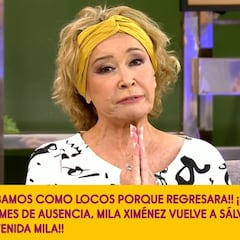 Mila Ximénez reaparece en 'Sálvame': "No quiero seguir viviendo así"