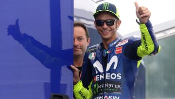 Valentino Rossi tras su pole en Mugello.