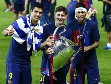 Luis Suárez, Messi y Neymar.  