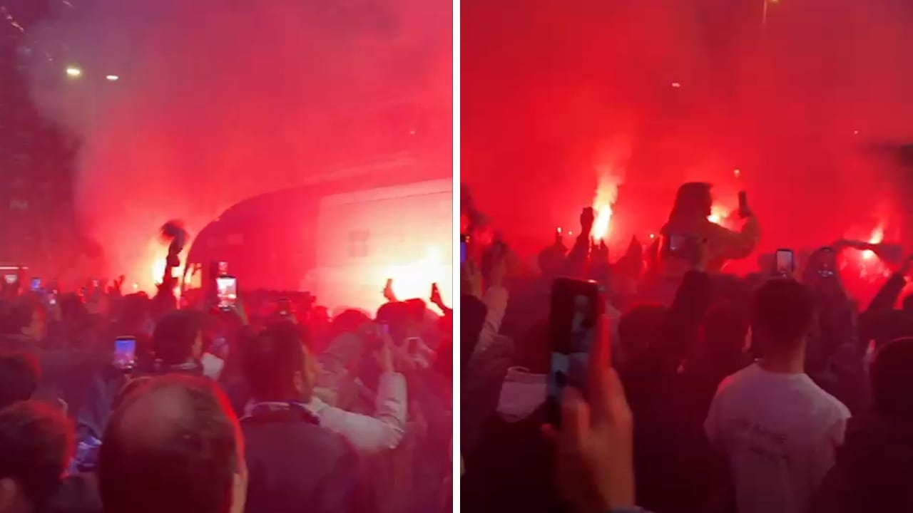 Locura sin precedentes en Talavera con el bus antes del Madrid: el vídeo es tremendo