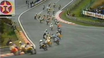 Las 500cc en Spa en el lluvioso GP de Bélgica de 1988.