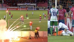 Un petardo deja totalmente KO a un portero en la Libertadores