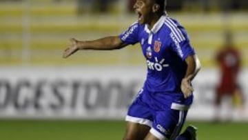 Benegas celebra el tanto que anotó contra The Strongest.