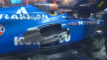 El Williams de Sainz, destrozado en Bahréin.