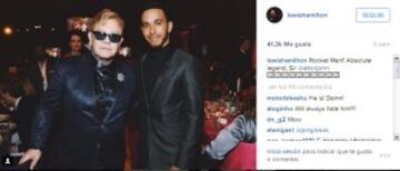 La intensa vida de Hamilton vista en sus redes sociales