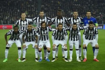 La alineación con que Juventus comenzó el partido. Vidal entre los titulares.