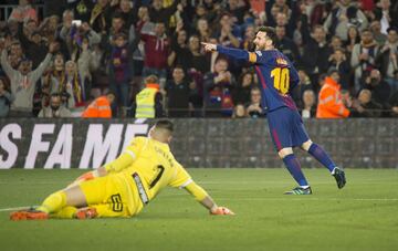 2-0. Messi celebró el segundo gol.