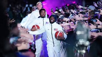 La selección de Estados Unidos, antes del amistoso contra Australia.