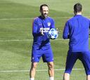El Atleti se entrena con la mente puesta en el partido frente al Dortmund