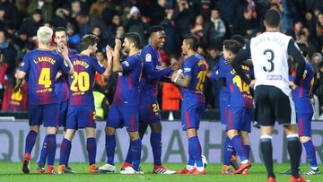 El Barcelona tras el partido contra el Valencia.