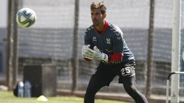Dani Hernández, en un entrenamiento con el Tenerife.
