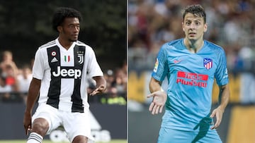 Juan Guillermo Cuadrado y Santiago Arias en partidos de pretemporada con Juventus y Atl&eacute;tico de Madrid