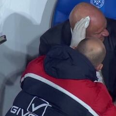 Farrugia se abrió la cabeza al golpearse con el banquillo